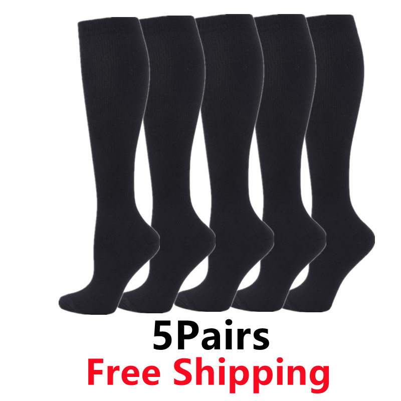 Compression Sock Medical - 5 زوج/حزمة جوارب ضغط الرجال تشغيل
