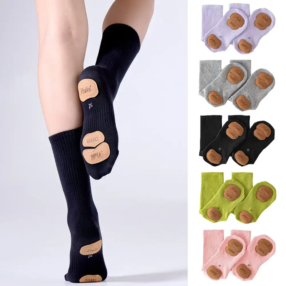 Knee High Sock Women - عدم الانزلاق الرقص الحديث اليوغا الجوارب